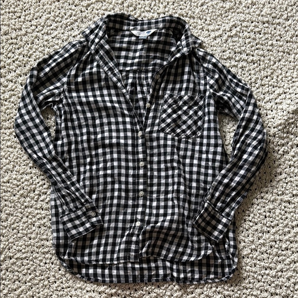 🖤 Old Navy Classic Flannel Shirt in Gingham 🤍